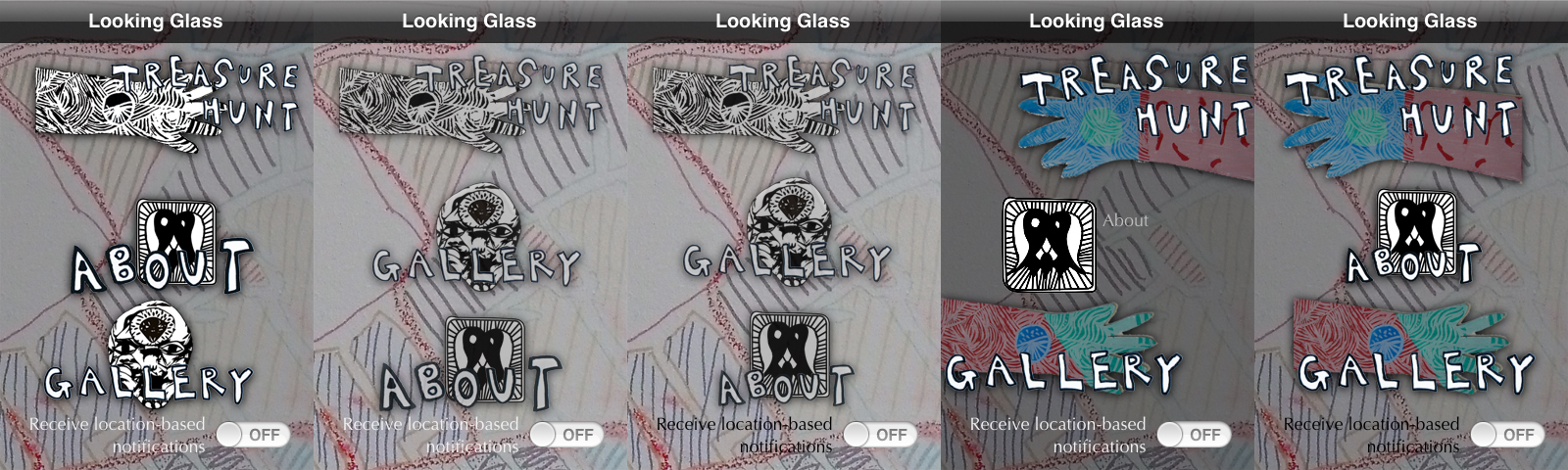 Early home screen
designs